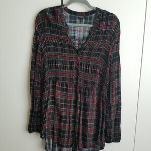 Plaid hi-low tunic